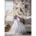 thumbnail image 4 of Sheer Curtains 72 Inches Long, Farmhouse Flowers Semi Sheer Curtains Light Filtering Window Treatment, Country Spring Floral Branches Birds Privacy Voile Drapes for Living Room Bedroom 52x72 Inch, 4 of 7