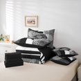 thumbnail image 6 of jejeloiu Chic Leopard Pattern 7-Piece Twin Bedding Sets,Black Gray White Bedding Comforter Set Cheetah Lover Reversible, 6 of 8