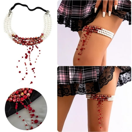 

Body Chain Jewelry for Women Dripping Imitation Pearls Party Body Thigh Chain Party Gothic Style Stained Pearls Creativ Summer Beach Crystal Belly Waist Chain
