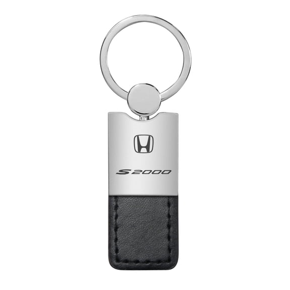 honda s2000 duo black leather key chain