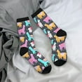 thumbnail image 5 of Rateoe Colorful Alpaca for Women Casual Calf Socks - Cute Crew Socks - Thin Soft Above Ankle Socks Size 5-11, 5 of 6