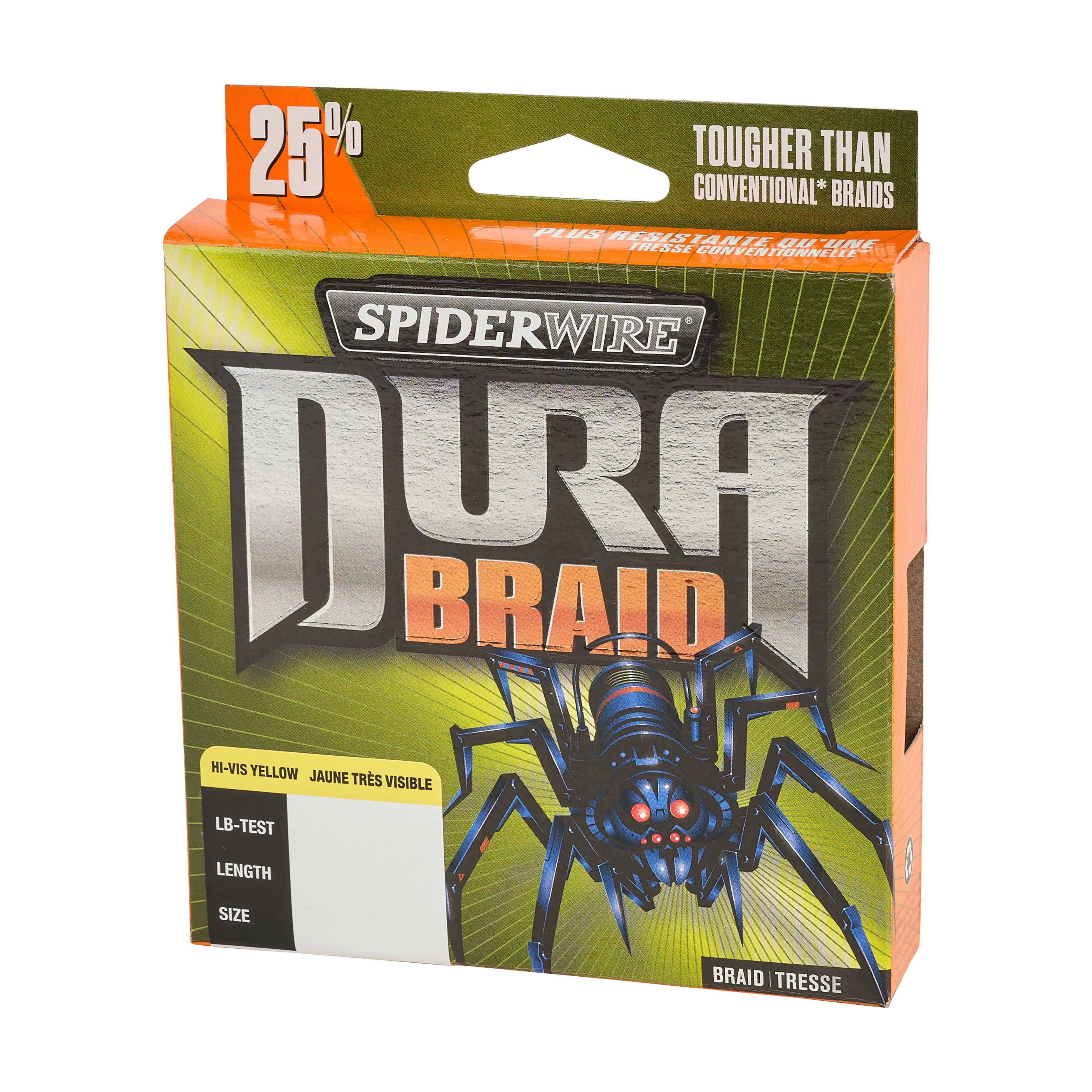 SpiderWire DuraBraid Fishing Line, Hi-Vis Yellow, 10 lb Test Strength, 300 yd