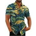 thumbnail image 1 of Camisas de Manga Larga para Hombres Impresión Botón Cuello de Vuelta Blusa Casual, Hombre de Manga Corta Botón Abajo Camisas, 1 of 3