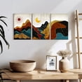 thumbnail image 3 of Elephant Stock Textured Mountain Landscape Abstract Wall Art - Horizontal Multi Panel Canvas - Living Room Wall Decor - Nature Multi Panel - Red And Black Decor - 26" x 12", 3 of 8