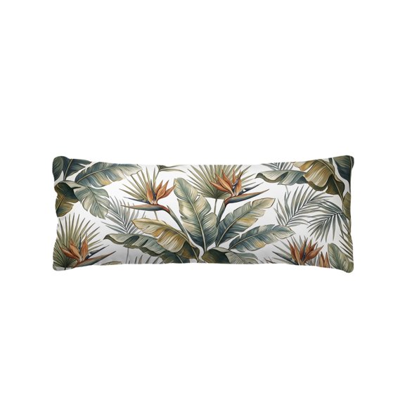 Green Palm Leaves Body Pillow Cover 20 x 54 Inch Decorative Pillow Cover Seaside Summer Botanical Tropical Lumbar Pillowcase Seasonal Rectangle Cushion Case for Couch Sofa Bed Living Room