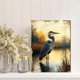 thumbnail image 2 of Qisvanset Framed Canvas Wall Art 12x16 Inch Vintage Blue Heron Rustic Coastal Bird Art, 2 of 5
