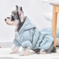 thumbnail image 3 of Dog Pet Warm Dress Hoodie Floral Bubble Skirt Girl Dog Cat Winter Coat Outfit Clothes, Blue, XS, 3 of 10