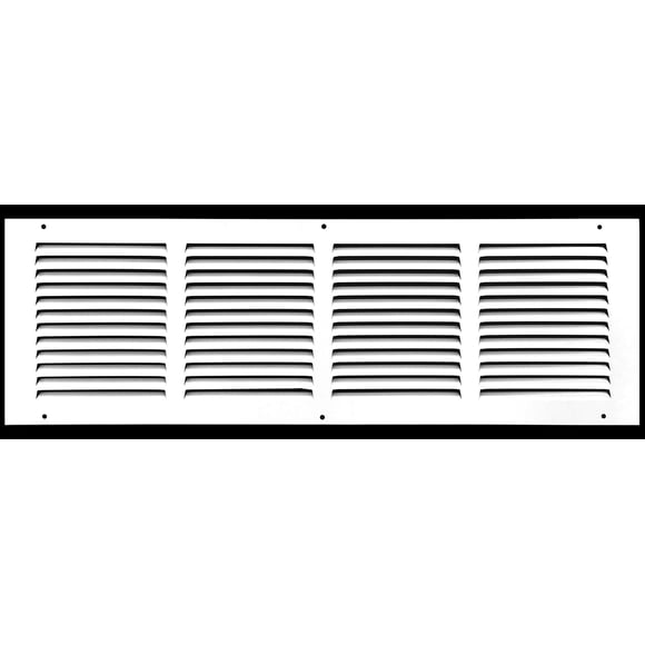 22" x 4" Return Air Grille - Sidewall and Ceiling - HVAC Vent Duct Cover Diffuser - [White] [Outer Dimensions: 23.75w X 5.75" h]