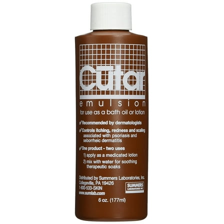 Cutar Emulsion Redness Inflammation Tar Solution Bath Oil & Lotion, 6oz