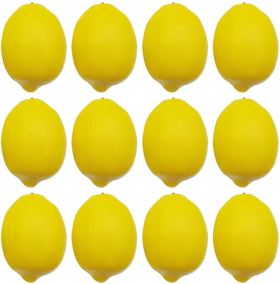 Yellow and Green Monland 8 Pack Artificial Fake Lemons Limes Fruit for Vase Filler Home Kitchen Party Decoration
