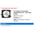 thumbnail image 2 of A/C Condenser Fan Assembly - Compatible with 1997 - 2001 Honda Prelude 1998 1999 2000, 2 of 2