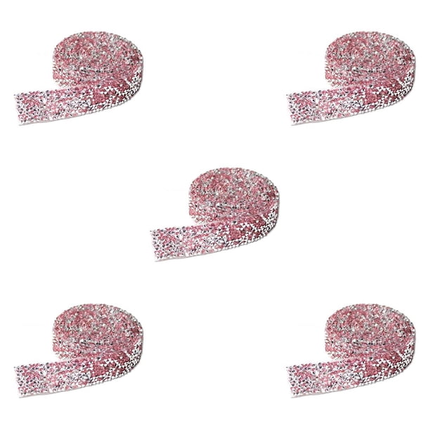 Injueey Pegatinas ostentosas, apliques para manualidades, cuentas decorativas, diseño autoadhesivo, tira de taladro con brillo rosa, 1 Type2 NO2