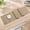 Bamboo Tan, variant on Woven Vinyl Table Runner PVC Reversible Plastic Weave Tabletop Counter Decor Mats 12 x 36 Inch Ombre Black and Gray