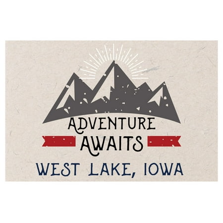 

West Lake Iowa Souvenir 2x3 Inch Fridge Magnet Adventure Awaits Design
