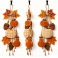 thumbnail image 4 of 20.47'' Fall Decorations Wooden Door Hanger with Pumpkin Maple Leaf Garland, Seasonal Wall Hanging Decoration for Front Door Harvest Thanksgiving Farmhouse Home Decor, 4 of 6