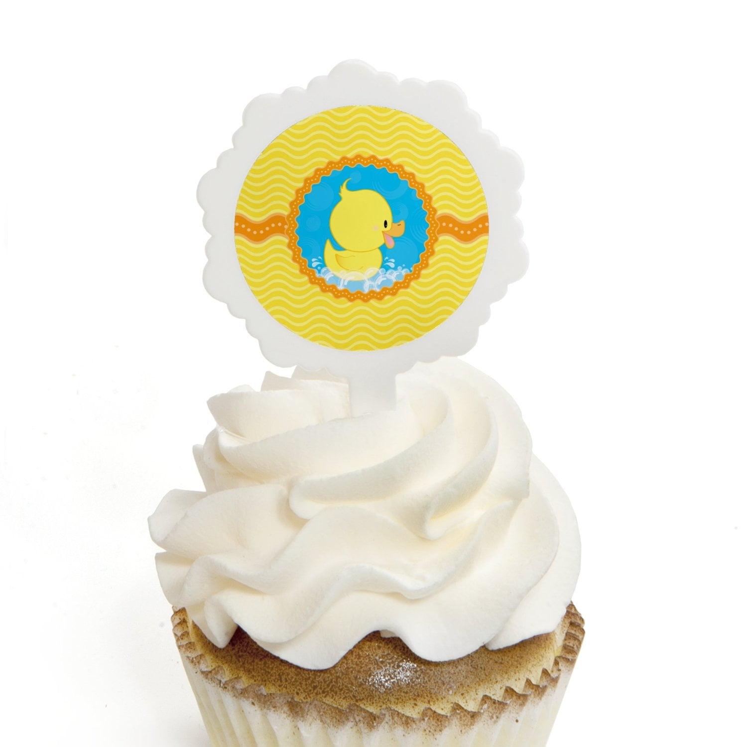 Ducky Duck Cupcake Picks with Stickers Baby Shower or Birthday Party Cupcake Toppers 12... by Big Dot of Happiness, LLC