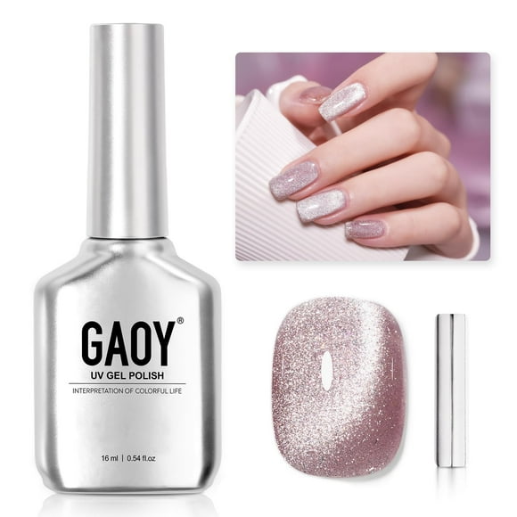 Esmalte de uñas GAOY Pink Glassy Cat Eye Gel 16 ml con imán 2146