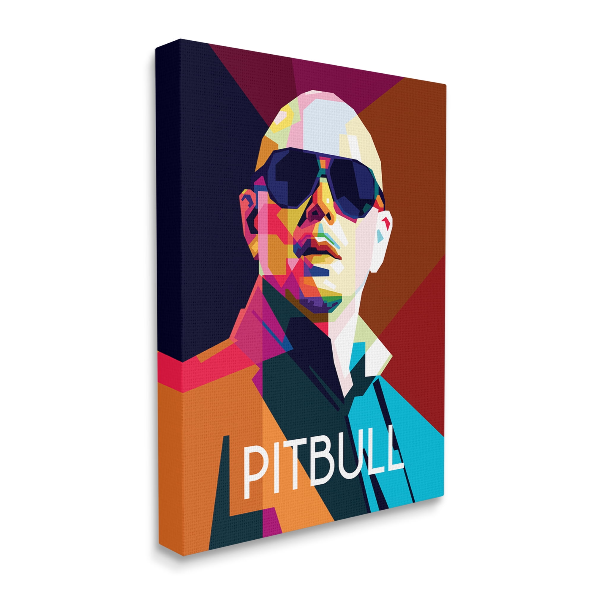 Stupell Industries Pitbull Modern Portrait Bold Shapes Abstract Geometric Shapes, 24 x 30, Design by Birch&Ink