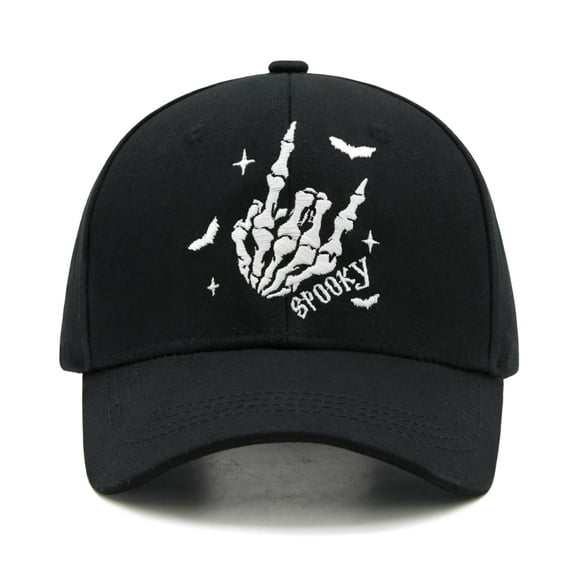 Waldeal Skeleton Hands Baseball Cap for Men Women, Funny Adjustable Washed Denim Cotton Embroidered Dad Hat