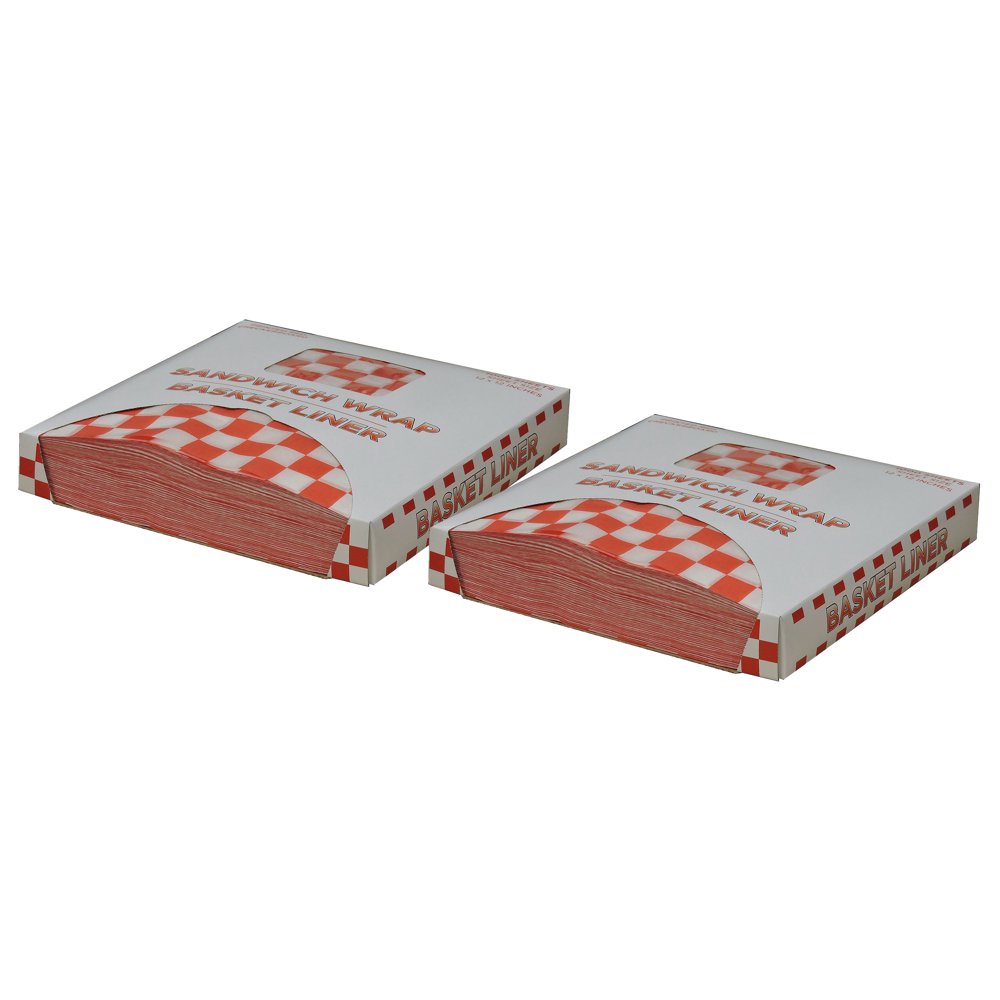 Restaurant Deli Paper Food / Basket Liner Wrap, Red Checkered, 1000ct