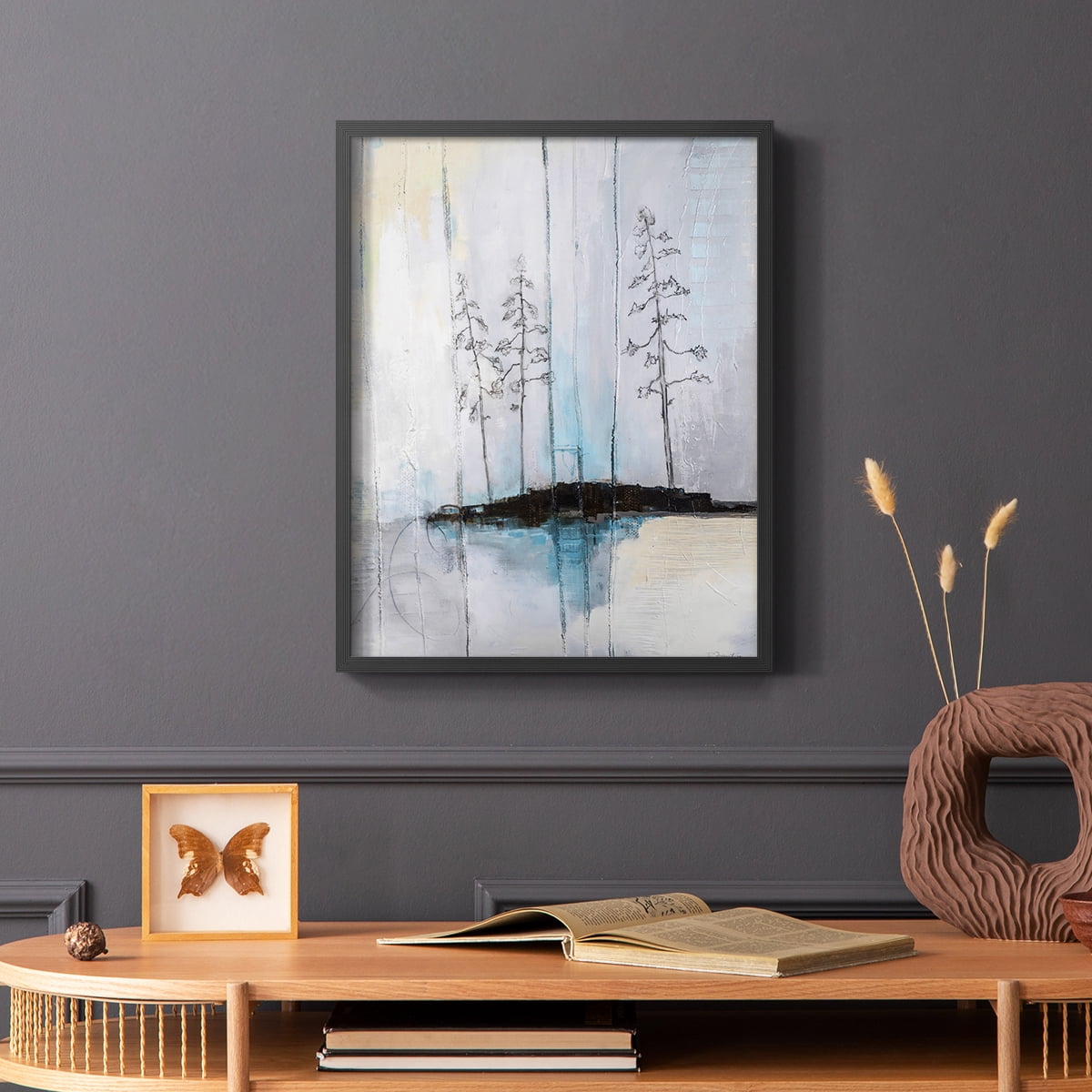 In the Company of Three in Black Solid Wood 22 x 28 Framed Print