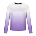 thumbnail image 4 of Dagugfen Tops for Men Plus Size Long Sleeve Crewneck Slim Gradient Color Comfy Casual Tee Tops, 4 of 4