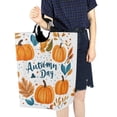 thumbnail image 4 of Yayeee Freestanding Laundry Hamper with Handle Collapsible Large Storage Basket for Clothes, Pumpkins Pattern, 4 of 7