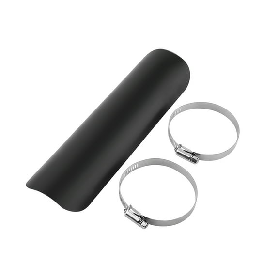 Exhaust Pipe Heat Shield, Metal Steel Motorcycle Exhaust Pipe Heat Shield Universal Motorbike Cover Guard Muffler Staight Cover for Motorcycle(Black)