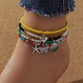 thumbnail image 5 of 4-Piece Colorful Rice Beaded Ankle Bracelet Set - Perfect for Summer Beach Decor & Boho Jewelry!, 5 of 5