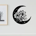 thumbnail image 2 of Moon Flower Metal Wall Art Decor Half Moon Wall Decor Moon Floral Sculpture Wall Hanging Flower Appearance Wall Art Sign Family Art for Home Decor Bedroom Living Room Office, 2 of 7