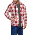 thumbnail image 2 of Kdxio Plaid Heart Print Men Hoodies Casual Hoodies for Men with Zip Pockets Full Zip Long Sleeve Sweatshirt Sports Hooded Jacket-3X-Large, 2 of 5