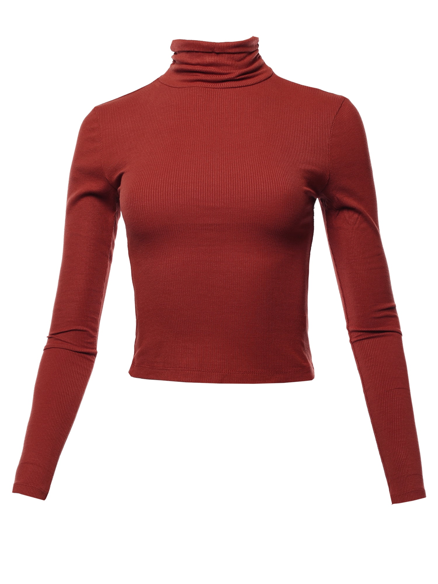 red mock neck long sleeve