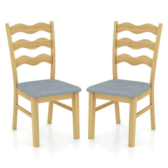 Demi Bonn Set of 2 Dining Chair Linen Fabric Upholstered Kitchen Chairs with Padded Seat for Dining Room Living Room, Beige