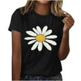 thumbnail image 2 of ZQUUVOU Womens T-Shirts Printed Crew Neck Short Sleeved Summer Casual Tops(Black,XL), 2 of 4