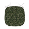 thumbnail image 1 of Camouflage Dining Chair Pad, Simplistic Design Woodland Camo Pattern in Green Tones, Water Resistant Pillow with Straps for Kitchen Seats, 6 Pieces Set, Evergreen Dark Sepia, by Ambesonne, 1 of 5