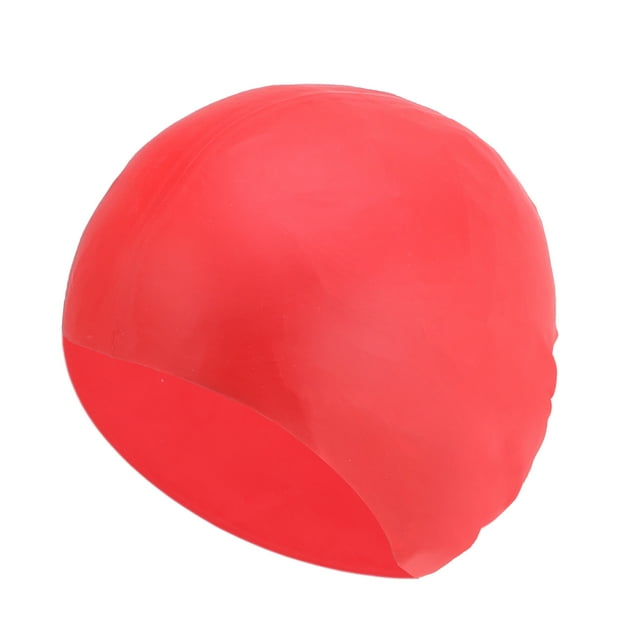 Gorro de natación sólido impermeable de silicona de color rojo de 1 pieza