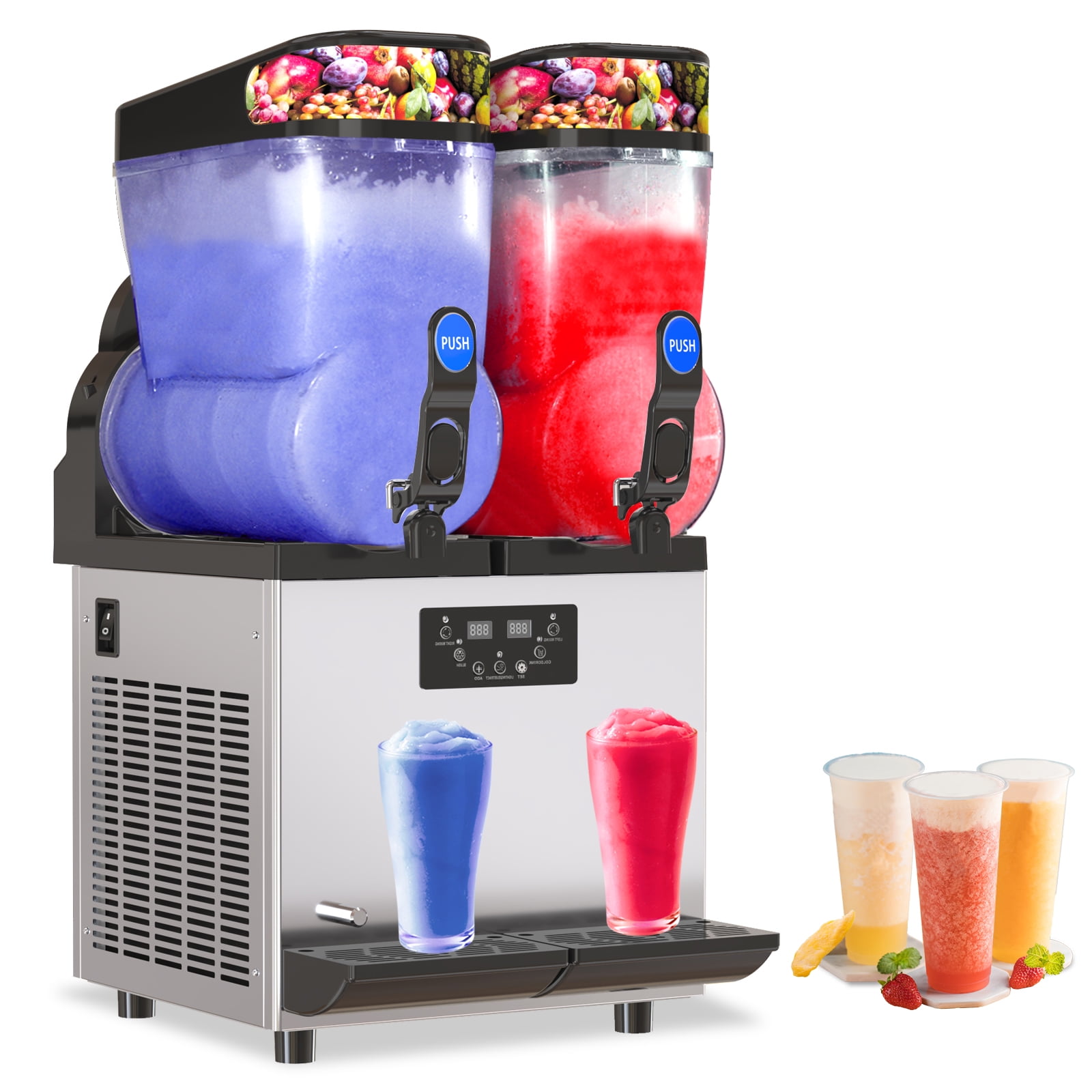 Commercial Slushie Machine - 1000W 30L Tanks Commercial 110V Slushy ...