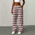 thumbnail image 6 of Hearthz Fleece Pj Pants Women Plaid Soft Fuzzy Elastic Waist Wide Leg Lounge Pants with Pockets Fall Winter Warm Pj Bottoms, 6 of 6