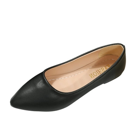 

XINSHIDE Shoes Casual Womens Non Slip Solid Color Slip On Artificial Leather Breathable Work Single Shoes Fashion Shoes