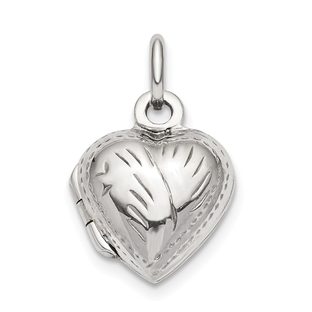 925 Sterling Silver Polished 12mm Heart Locket Pendant Fine Jewelry Ideal Gifts For Women 