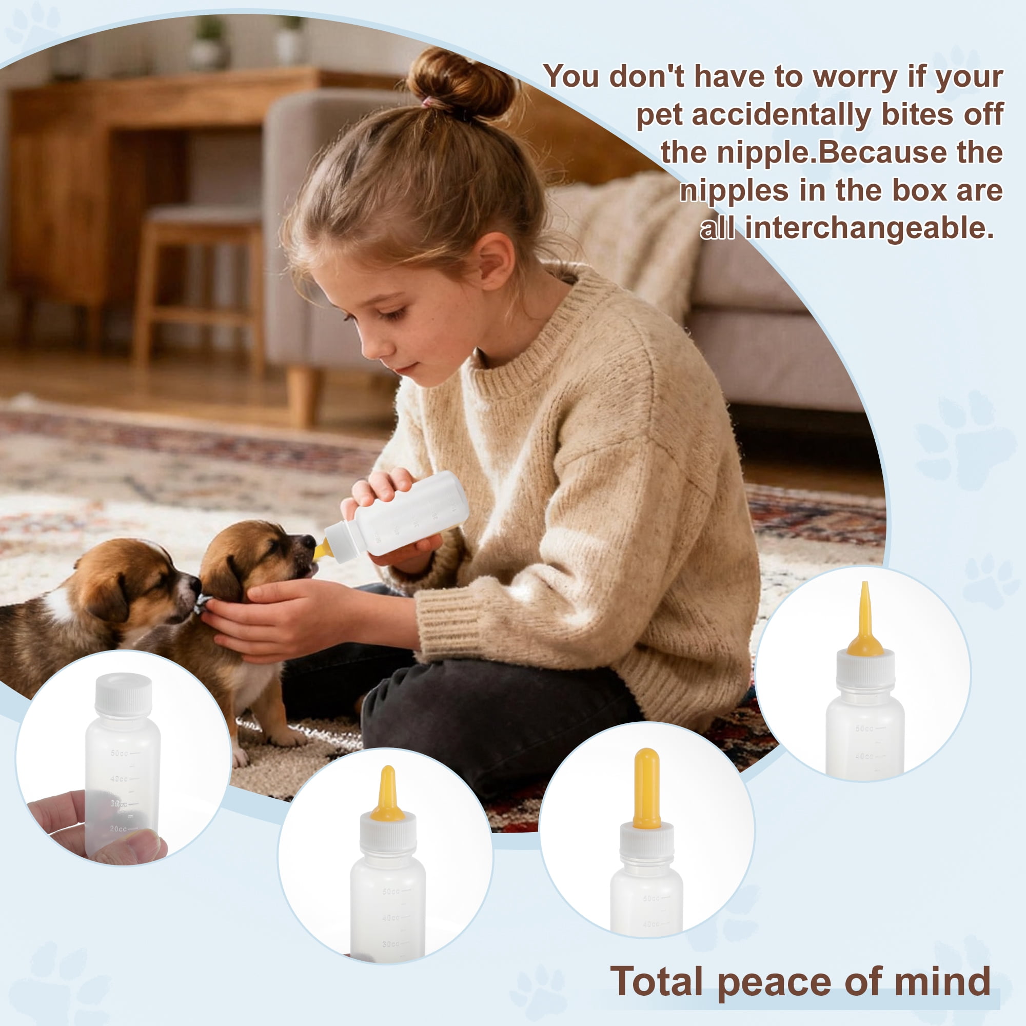 Unique Bargains Kitten Bottle Feeding Kit Yellow