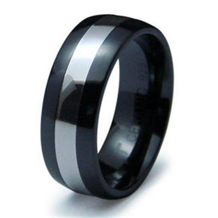 EWC R40021-110 Ceramic with Sterling Silver Inlay - Size 11