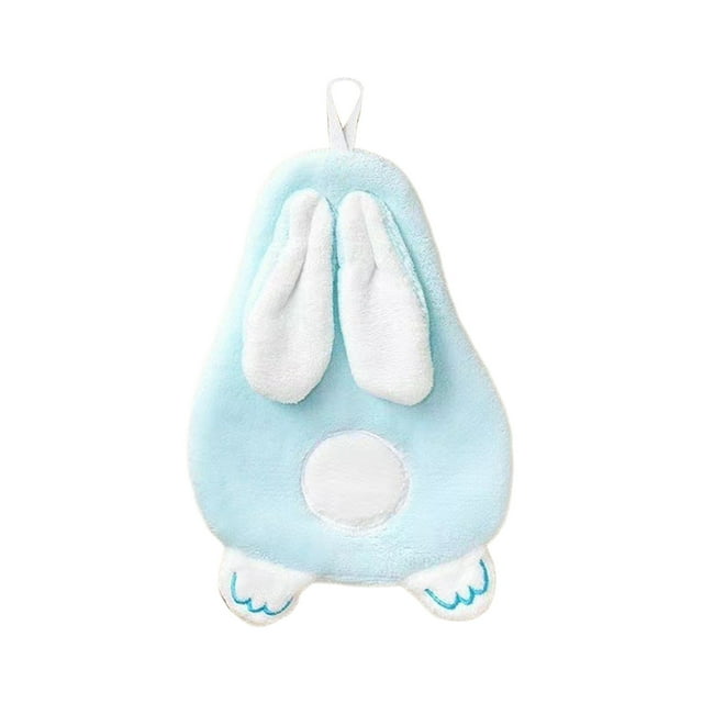 Material de felpa suave y grueso: esta toalla de mano con forma de conejo está hecha de felpa gruesa y suave, lo que proporciona la máxima comodidad y un tacto lujoso para tus manos.