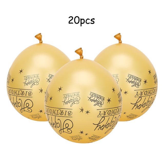 Globo De Cumpleaños Fiesta Globo Inflado Globo 20 Piezas Globo De Látex Con Patrón De Palabras En Inglés Para Fiesta De Cumpleaños Aniversario Decorategolden ANGGREK dorado