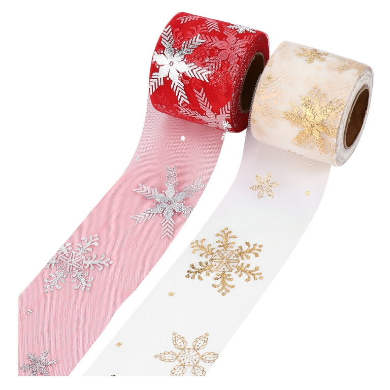 Ribbon Christmas Ribbons Tulle Mesh Rolls Gift Wrapping Fabric Wide Roll  Craft Decoration Snowflake Garland Crafting 