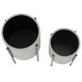 thumbnail image 5 of Tania Mid Century Modern Metal Stucco Indoor Pot Planters (Set of 2) - 23" x 12.5", 5 of 6