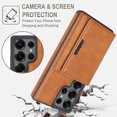 thumbnail image 6 of Allytechgroup Wallet Case for Samsung Galaxy S24+ with Detachable Cards Holder, Compatible with Mag-safe PU Leather Stand Shell Shockproof Protective Magentic Back Cover for Women Men, Brown, 6 of 10