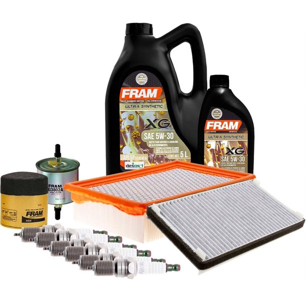 Kit De Afinación Con Aceite 5W30 Sintético, Bujías Iridio, Filtro De Aire, Filtro Para Aceite Sintético, Filtro De Combustible Y Filtro De Cabina 12 Piezas Compatible con Escape V6 3.0L DE 2001 A 2006