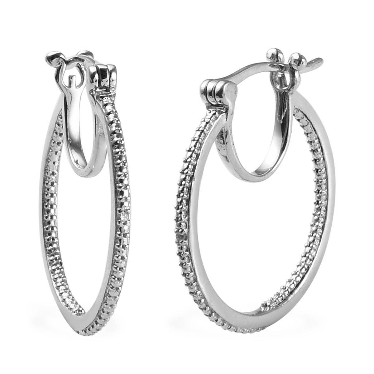 Shop LC 925 Sterling Silver Platinum Rhodium Plated Round Diamond