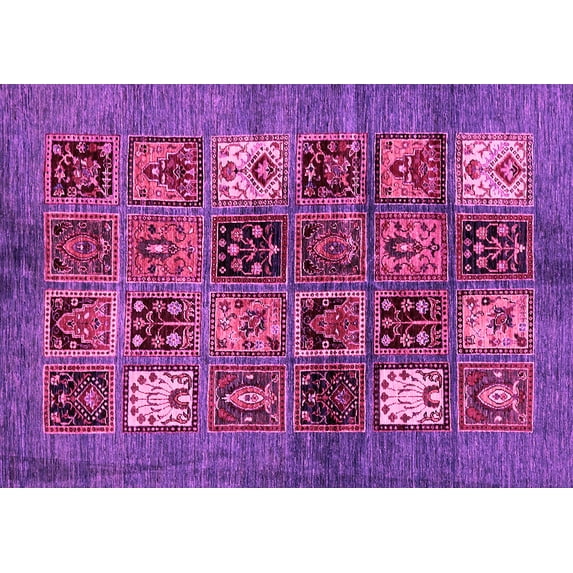 Ahgly Company Indoor Rectangle Abstract Pink Modern Area Rugs, 6' x 9'